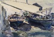 John Singer Sargent Boats Drawn Up china oil painting artist